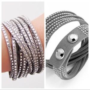 Swarovski Slake Grey Crystal Wrap Bracelet